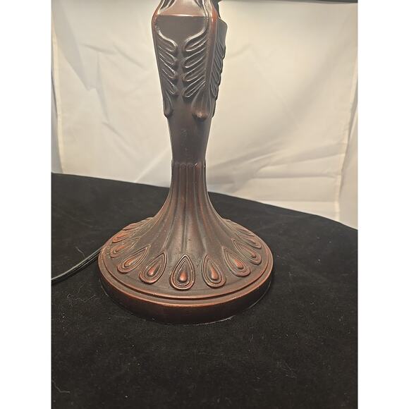 Vintage Tiffany Style 22" Stained Glass Peacock Table Lamp - Picture 7 of 11